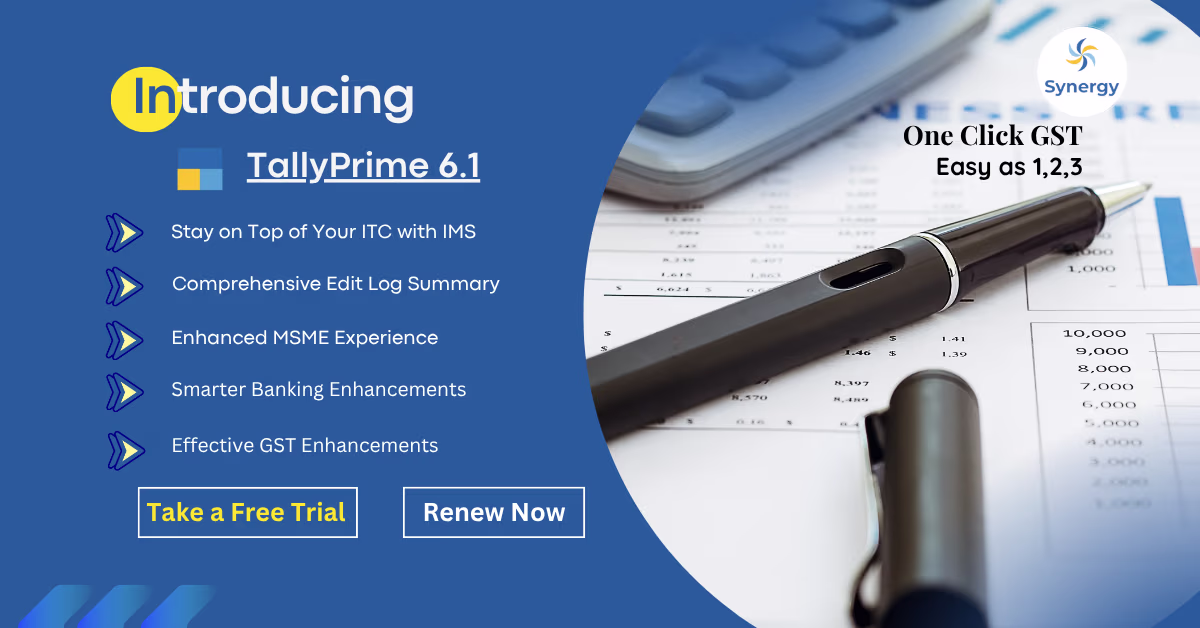 Discover TallyPrime 6.1 – Simplified Business Management Software by SynergySoft